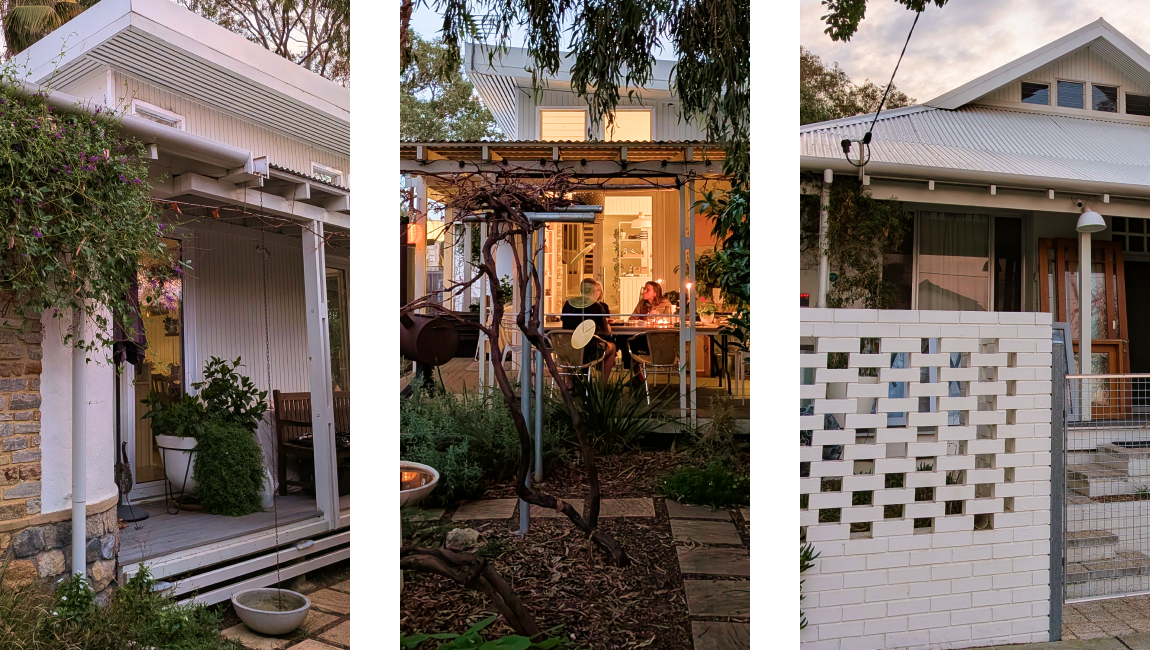 Exterior view of a warm, thoughtfully detailed home